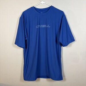 O'Neill Mens Surf Skins 6oz UPF 50+ Short Sleeve Rash Guard Shirt Size Xl Blue